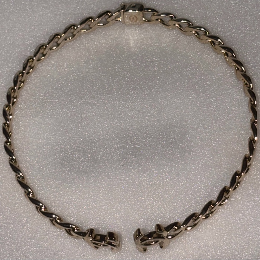 CHANEL open interlocking CC gold tone Metal Choker necklace - Picture 3 of 8